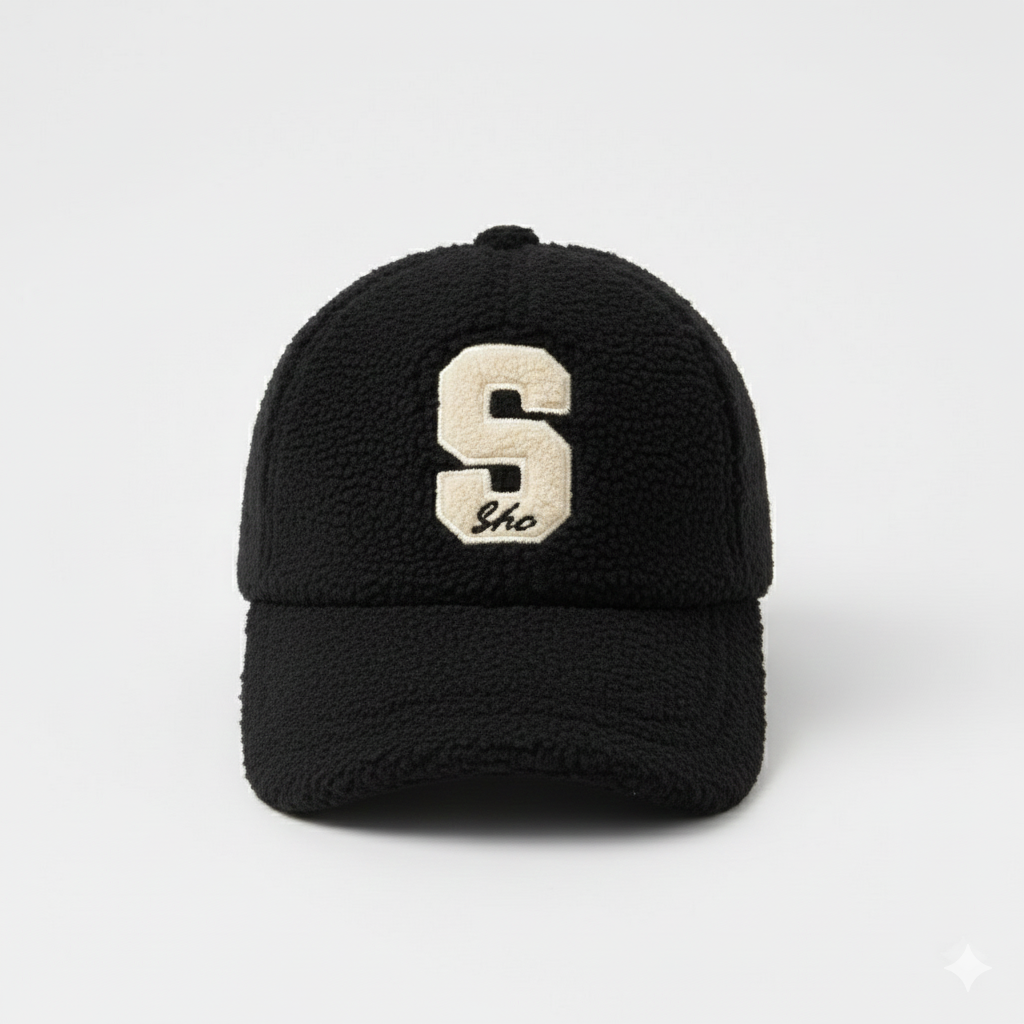 Black Sherpa “S” Winter Cap